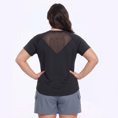 Haut de yoga actif grande taille en maille dos nu - image 1