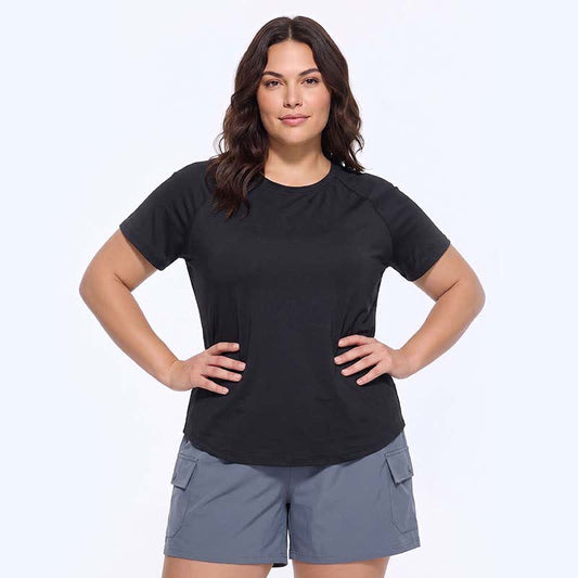 Haut de yoga actif grande taille en maille dos nu - Noir - 5XL - image 0