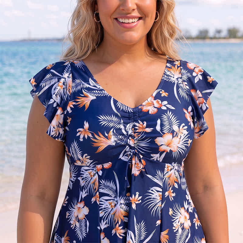 Robe de plage à fleurs tropicales - image 3