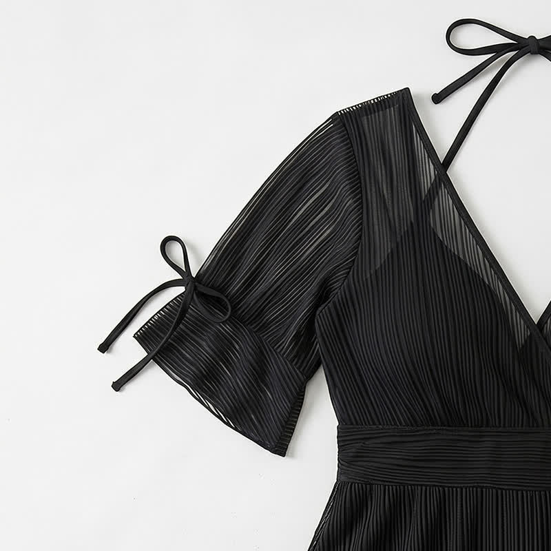 Robe de bain portefeuille noire transparente - image 5