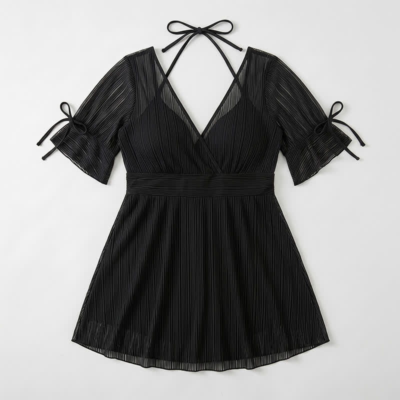 Robe de bain portefeuille noire transparente - image 4