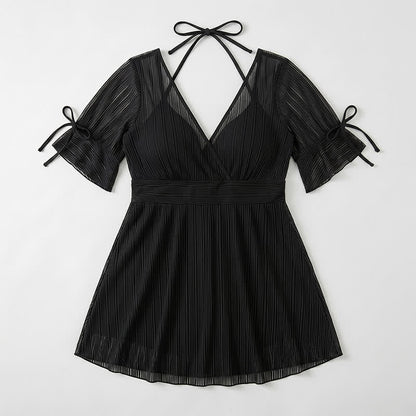 Robe de bain portefeuille noire transparente - image 4