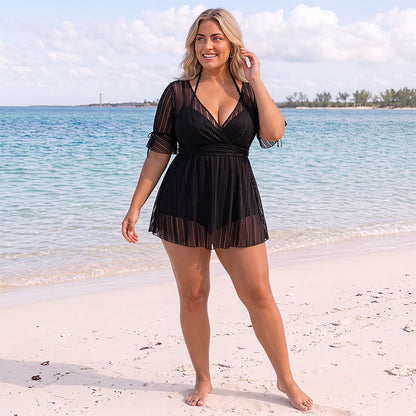 Robe de bain portefeuille noire transparente - image 2