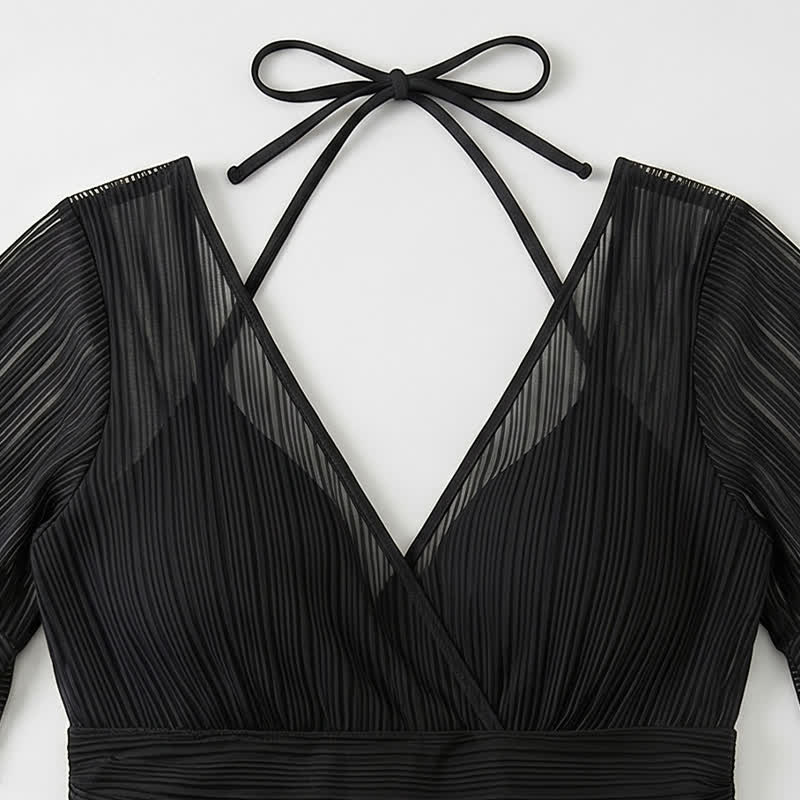Robe de bain portefeuille noire transparente - image 6