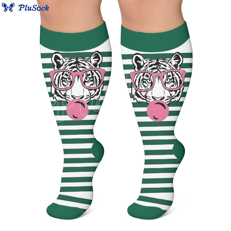 Chaussettes de compression à rayures zébrées grande taille - image 6