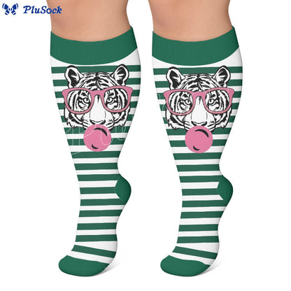 Chaussettes de compression à rayures zébrées grande taille - image 6