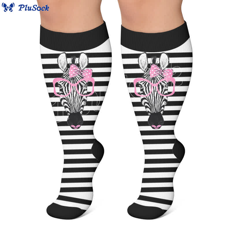 Chaussettes de compression à rayures zébrées grande taille - image 5
