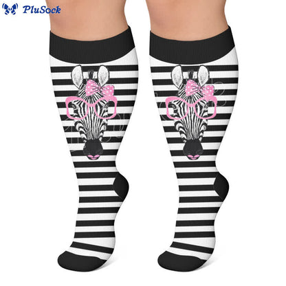 Chaussettes de compression à rayures zébrées grande taille - image 5