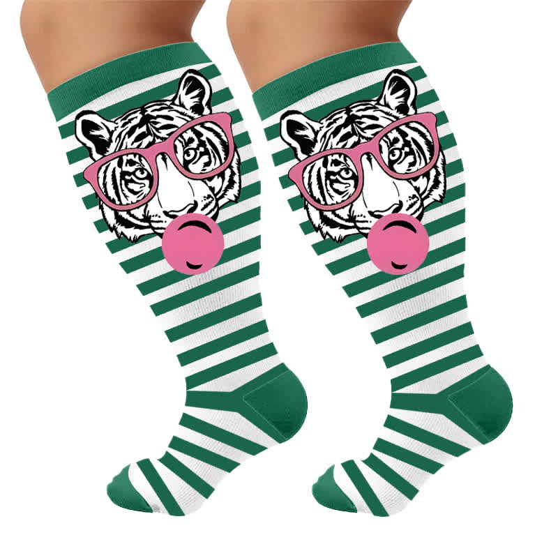Chaussettes de compression à rayures zébrées grande taille - image 9