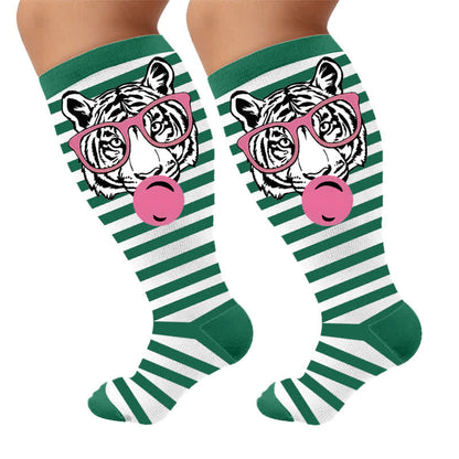 Chaussettes de compression à rayures zébrées grande taille - image 9