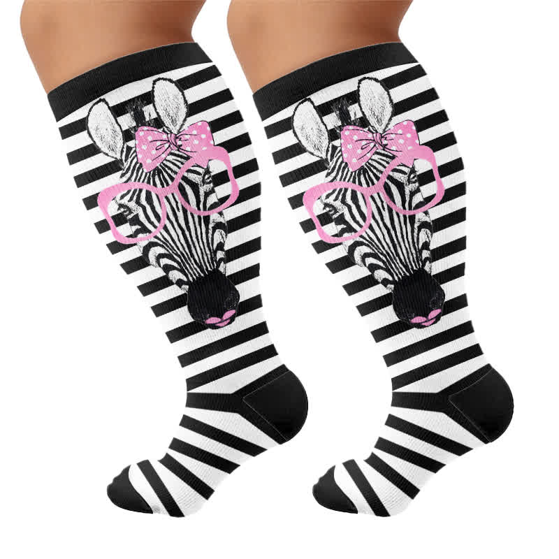 Chaussettes de compression à rayures zébrées grande taille - image 8