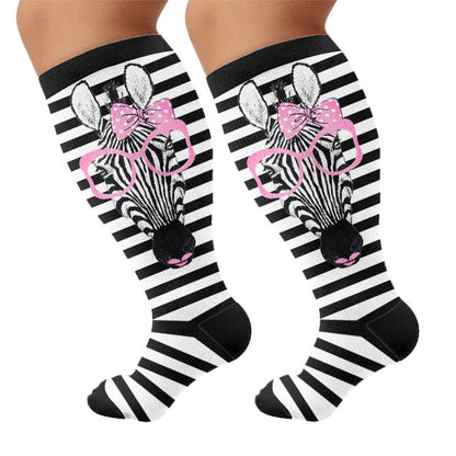 Chaussettes de compression à rayures zébrées grande taille - image 8