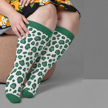 Chaussettes de compression Wild Leopard grandes tailles - Vert (1 paire) - 4XL - image 2