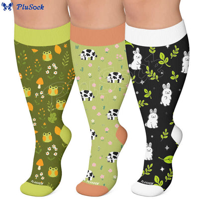 Chaussettes de compression grande taille grenouille vache lapin - image 0
