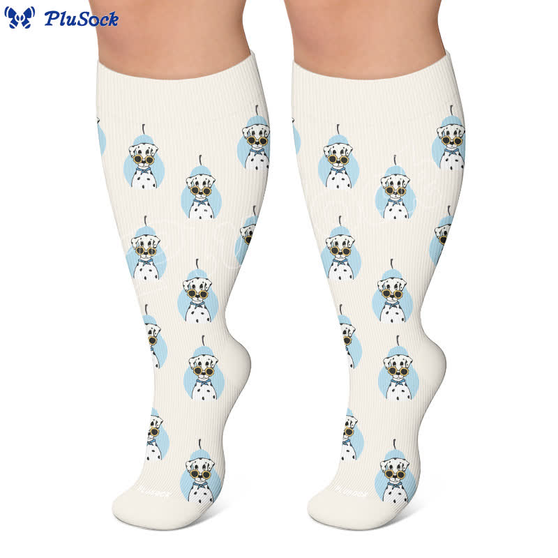 Chaussettes de compression grande taille motif chat dalmatien - image 6