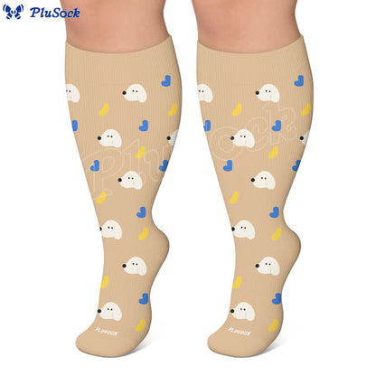 Chaussettes de compression grande taille motif chat dalmatien - image 7