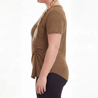 T-shirt froncé sur le côté grande taille - image 6