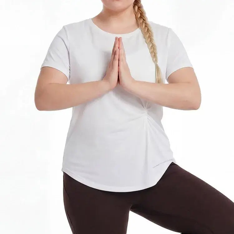 T-shirt froncé sur le côté grande taille - image 4