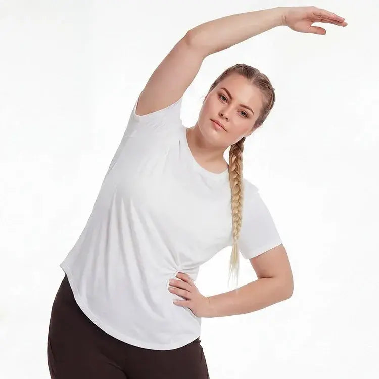 T-shirt froncé sur le côté grande taille - image 3