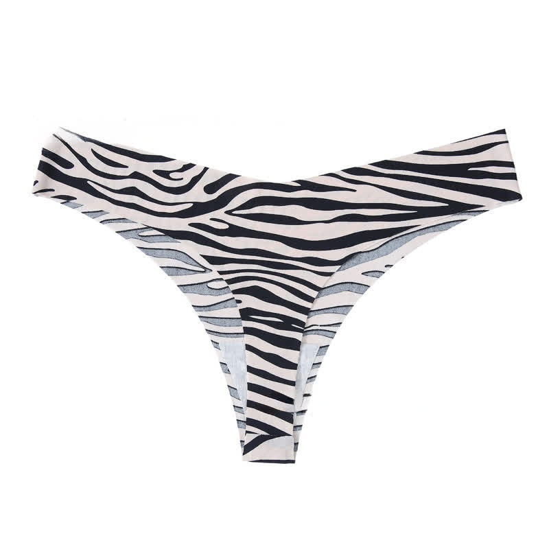 Culottes zébrées sauvages à décolleté en V (paquets de 4) - Blanc - XL - image 7