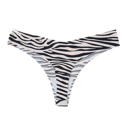 Culottes zébrées sauvages à décolleté en V (paquets de 4) - Blanc - XL - image 7