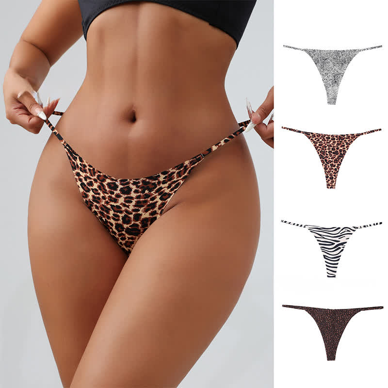 Culottes zébrées sauvages à décolleté en V (paquets de 4) - Multicolore - XL - image 0