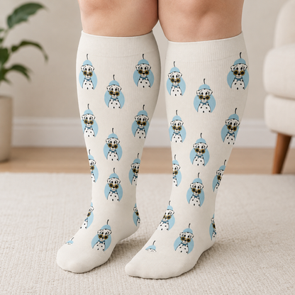 Chaussettes de compression grande taille motif chat dalmatien - image 3
