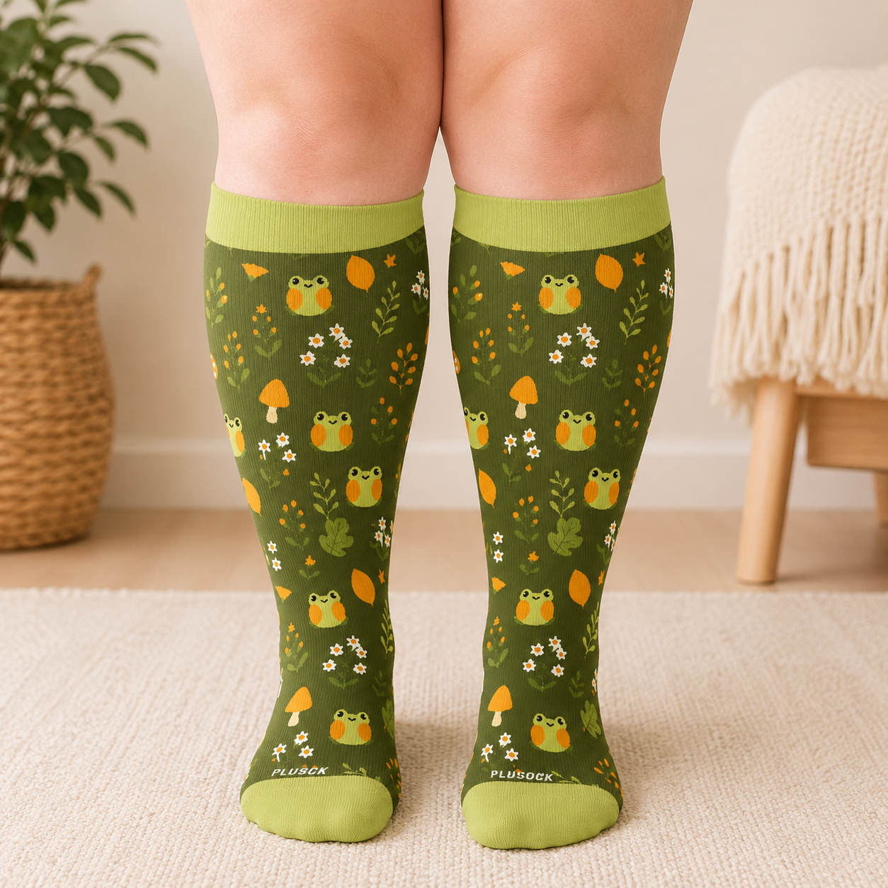 Chaussettes de compression grande taille grenouille vache lapin - image 2