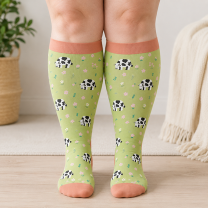 Chaussettes de compression grande taille grenouille vache lapin - image 1