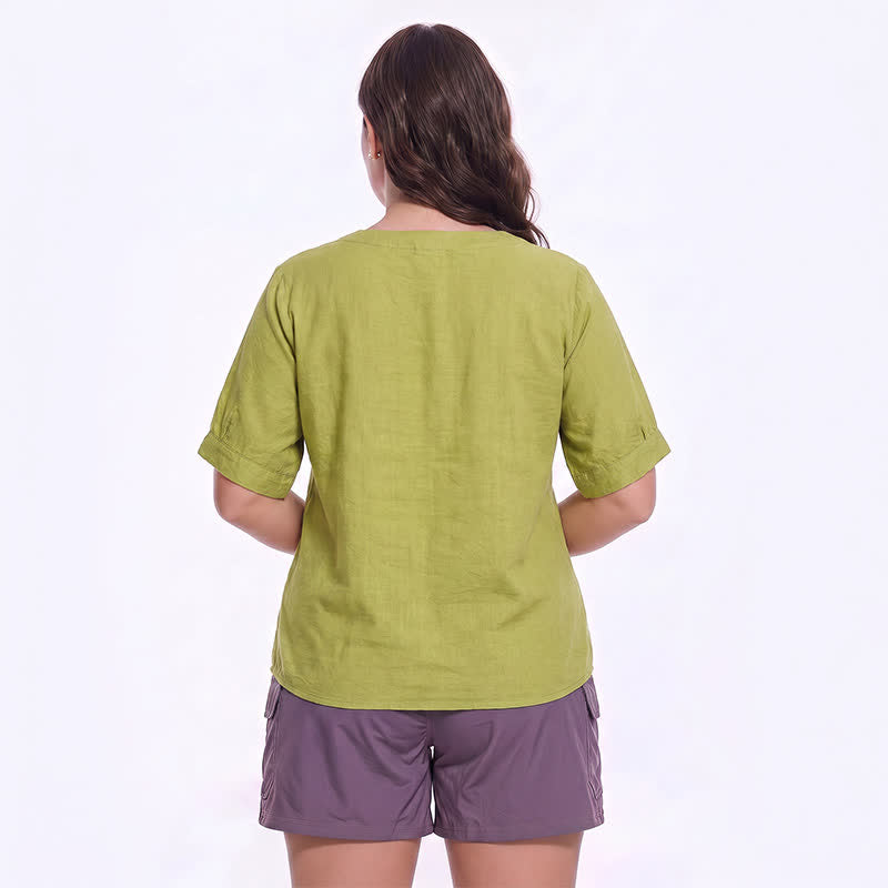 Blouse brodée grande taille décontractée - image 13