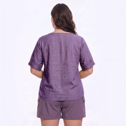 Blouse brodée grande taille décontractée - image 1