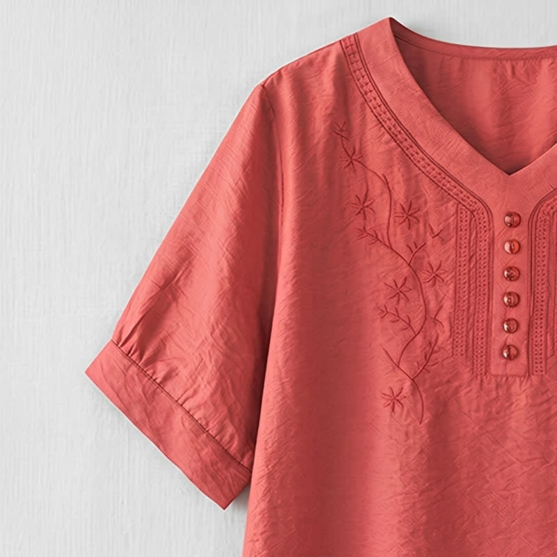 Blouse brodée grande taille décontractée - image 21