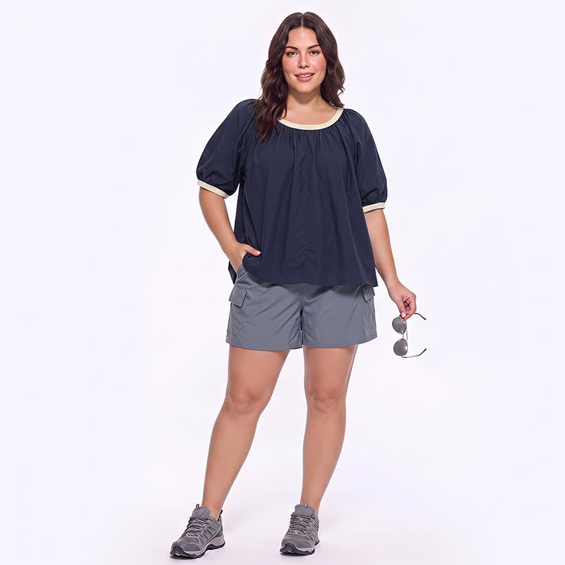 Blouse décontractée à bordures contrastées, idéale au quotidien - image 6