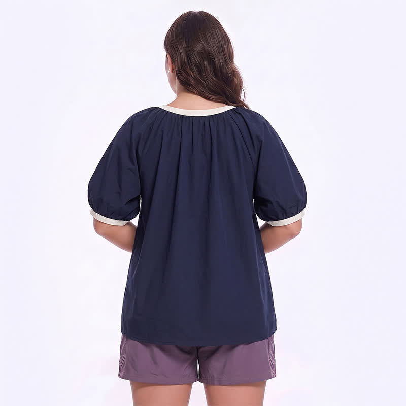 Blouse décontractée à bordures contrastées, idéale au quotidien - image 5