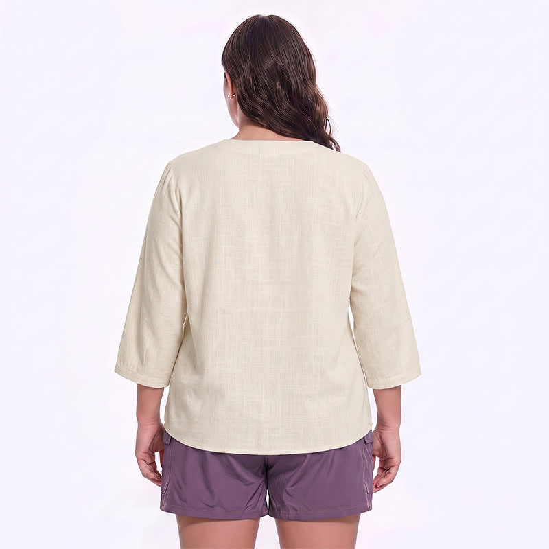Blouse fleurie grande taille à col carré - image 5