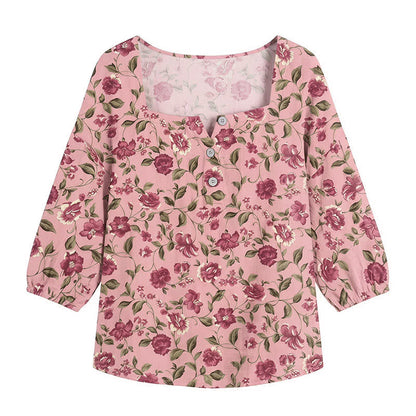 Blouse fleurie grande taille à col carré - image 26
