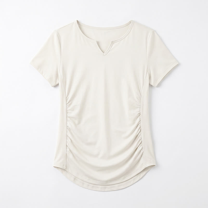 Chemise de sport grande taille à col en V froncé - image 12