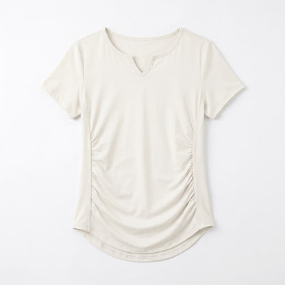 Chemise de sport grande taille à col en V froncé - image 12