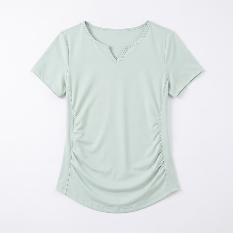 Chemise de sport grande taille à col en V froncé - image 13