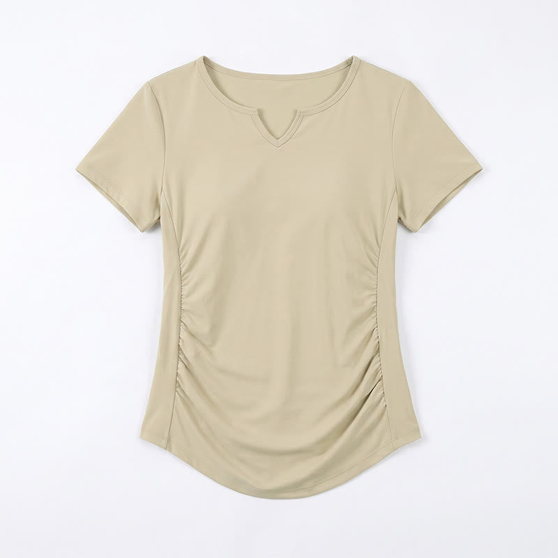 Chemise de sport grande taille à col en V froncé - image 14