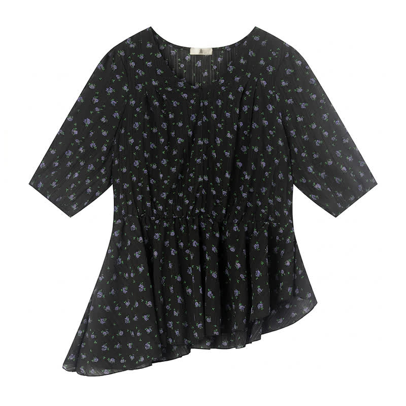 Blouse péplum en mousseline à fleurs grande taille - image 5