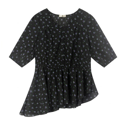 Blouse péplum en mousseline à fleurs grande taille - image 5