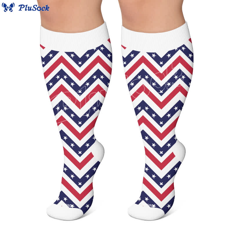 Chaussettes de compression à rayures américaines grandes tailles - image 5