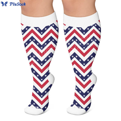 Chaussettes de compression à rayures américaines grandes tailles - image 5