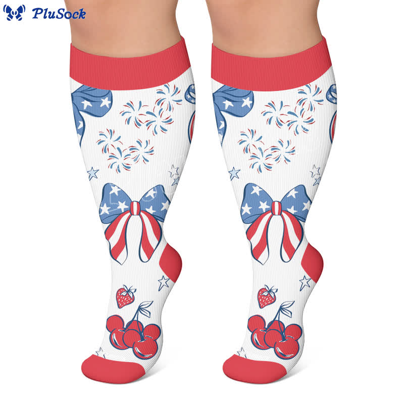 Chaussettes de compression à rayures américaines grandes tailles - image 6
