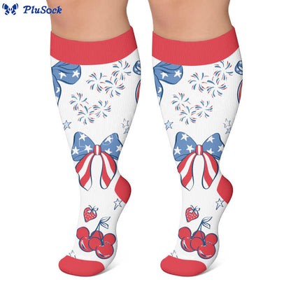 Chaussettes de compression à rayures américaines grandes tailles - image 6