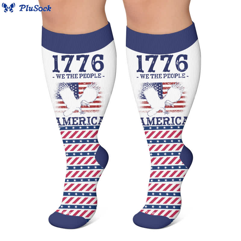 Chaussettes de compression à rayures américaines grandes tailles - image 7