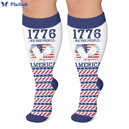 Chaussettes de compression à rayures américaines grandes tailles - image 7