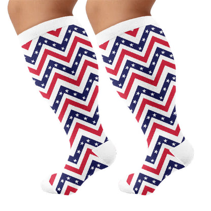 Chaussettes de compression à rayures américaines grandes tailles - image 8