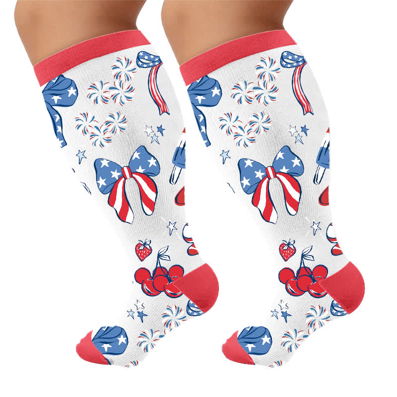 Chaussettes de compression à rayures américaines grandes tailles - image 9